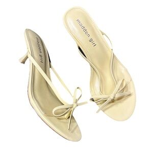Madden Girl Yellow Bow Strappy Heels Sandals NWOB  Womens 6.5 M